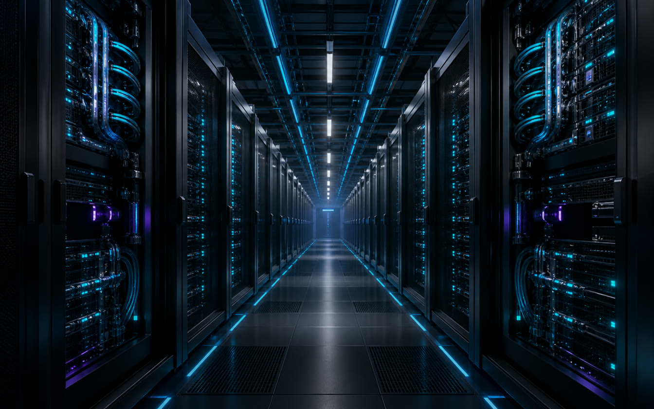 AI video inference compute cluster with liquid-cooled GPU racks